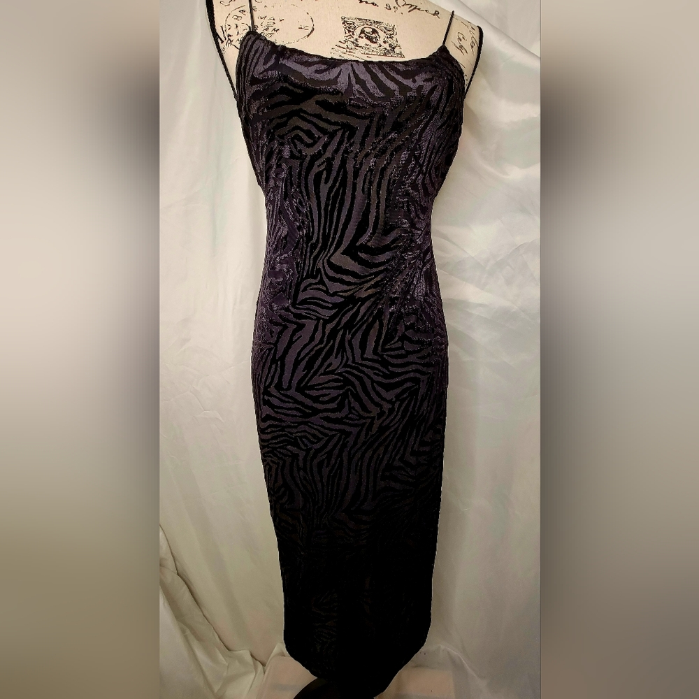 Target black velvet burnout midi dress size M